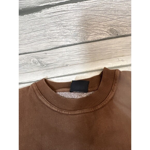 Vintage 90s Hard Rock Hotel Las Vegas Pullover Sweatshirt Cheetah Brown M/L - Picture 4 of 9